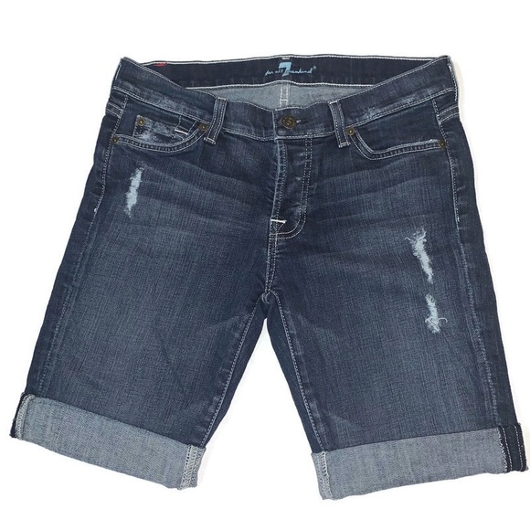 7 For All Mankind Pants - 7 for all Mankind mid-rise button fly cuffed short